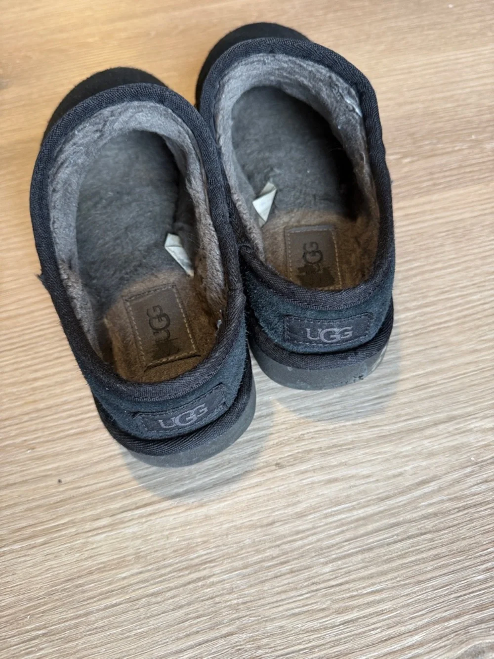 UGG Classic Slippers Black Suede Slip On Shoes - Picture 2 of 3